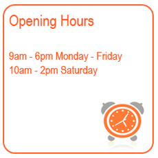opens 9-6 Mon-friday - 10-4 saturday